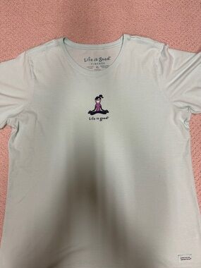 Life Is Good Mint Green Yoga Cartoon Tee